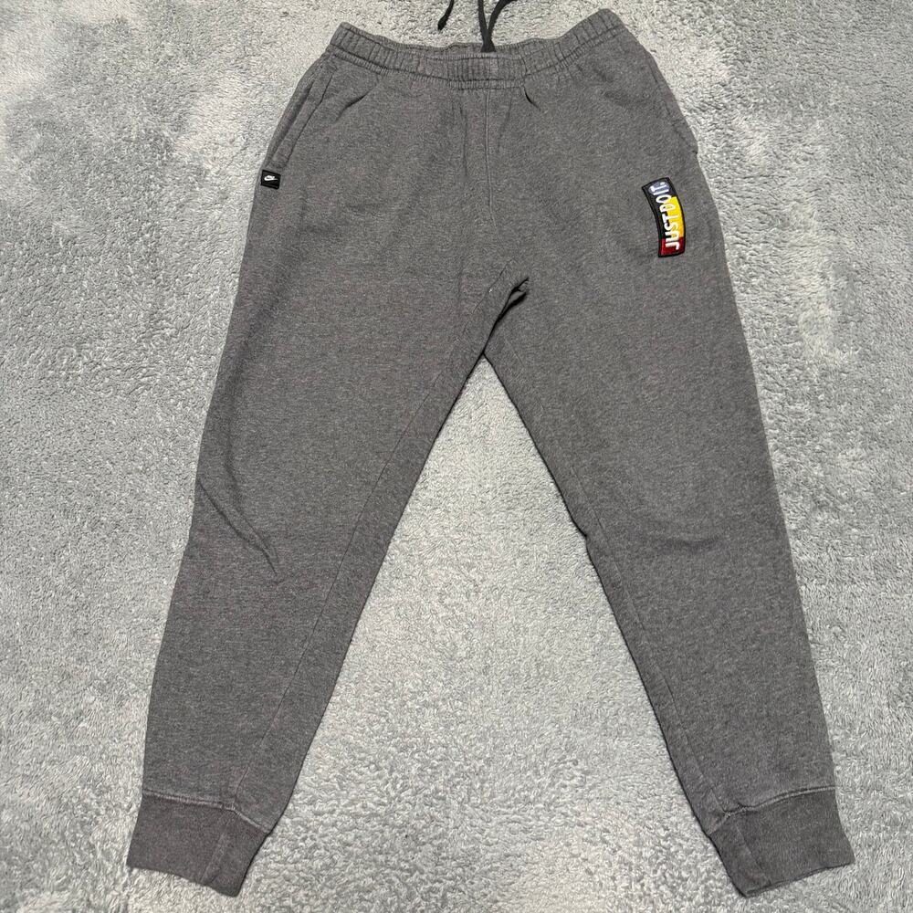 Nike Just Do It Club Fleece Jogger Pants Mens Small CU4062 Grey Sweats